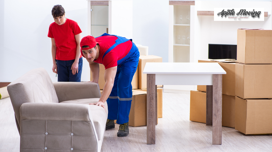 movers lifting couch